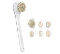 Kivivaka Electric Bath Brush with 3 Adjustable Levels & Massage Function, Long Handle Scrubbing Tool for Back and Body Care(Brush - White)