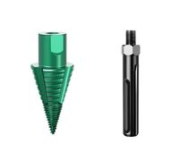 Kivivaka Firewood Splitter Drill Bit for SDS Max Shank, Quick Change Detachable Head for Dry Wood, Green with adapter