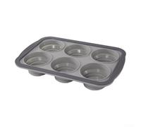 Kivivaka Foldable Silicone Cupcake Tin 6 Cavity Space Saving(Grey)