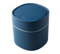 Kivivaka for Mini Desktop Trash for Can with Lid, Compact ABS Waste Bin for Kitchen Counter Office Desk, Small Rubbish Bin for Home Storage 13.5x16.5cm(Blue)
