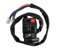 Kivivaka for Motorcycle Handlebar Switch with Turn Signal, High/Low Beam, Choke and Start for 22mm Handlebar, Black and Red