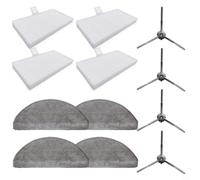 Kivivaka for Replacement Side Brush Mop Cloth Filter Set R1, R1D, Eve RookS and for MiWhole M9 Lite, Nylon Brushes and Washable Microfiber Mopping Pads