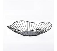 Kivivaka Fruit Basket Made From Iron Art Material With Ventilated Hollow Design To Prevent Water Accumulation, For Storing Snacks And Fruits In Any Room(Black S)
