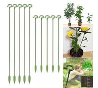 Kivivaka Garden Plant Support Rods 10 Pack Reusable Fiberglass Stakes 27cm 37cm for Small Stem Flowers Tomatoes Saplings for Leaf Guard Bracket