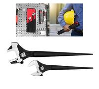 Kivivaka Heavy-Duty Adjustable Spud Wrench Set with Hammer Head and Roll-Up Bag, 12 & 16 Inch, Black