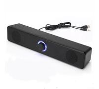 Kivivaka Home Theater Soundbar 2CH Wired Wireless USB Music Box Speaker Compact Design Black 31.5cm(Plug-in Type)