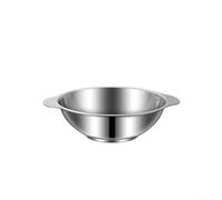 Kivivaka Large Capacity Stainless Steel Soup Bowl Two-Handled Deep Dish for Cereal Oatmeal Ramen Noodle 23cm Silver(21CM)