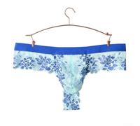 Kivivaka Men's Sheer Lace G-String Underwear Floral Print Thong Briefs with Pouch Sissy Panties for Men M-L