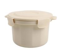 Kivivaka Microwave Rice Cooker Steamer, Portable 20.5x11x14.7cm for PP Pot Rice Pasta Vegetables Soup, Dishwasher Safe, Beige