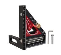 Kivivaka Multi-angle Set Square with Angle Positioning Dowel Pin and T-square Scribing Holes, Metal Angle Ruler for DIY, Engineering, and Carpentry, Color A D