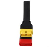 Kivivaka OBD2 Extension Cable 3ft Flat Ribbon for Dash Cam Power - Low Profile OBDII Extender Cord Right Angle Connector Vehicle Diagnostic Tool Black