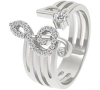 Kivivaka Open Design Music Note Ring for Women Daily Wear | Flexible sizing fits all, comfortable wear, polished finish, white or gold , ready