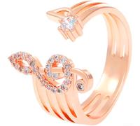 Kivivaka Open Design Music Note Ring for Women Daily Wear | Flexible sizing fits all, comfortable wear, polished finish, white or gold , ready