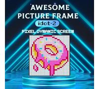Kivivaka Programmable Pixel Art LED Digital Photo Frame, 32 x 32 cm, Black, for Home Decor and Gaming Setup 32 * 32 pixel