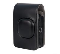 Kivivaka PU Camera Case for Fujifilm for instax for mini Liplay - Shockproof Protective Bag with Strap - Black Pink Brown(Black)