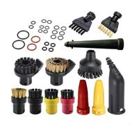 Kivivaka Replacement Steam Cleaner Accessory Set 36pcs Including Small and Large Round Brushes, Flat Nozzles for SC1 SC2 SC3 SC4 SC5 SC7 Models