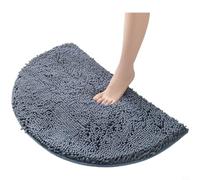 Kivivaka Soft Chenille for SEMI Circular Bathroom Rug Non Slip Absorbent Floor Mat for Shower Door or Kitchen, Dusty Pink 40x60cm(TPR Dark Gray)