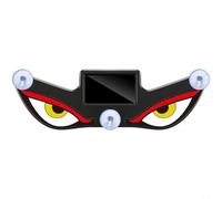 Kivivaka Solar Powered LED Car Light with Type-C Charging, Multi-Mode Dynamic Eye Decoration for Vehicle, Waterproof ABS Suction Cup Install (Red+Yellow-White)(A)