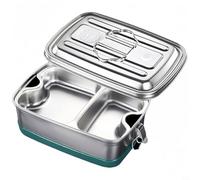 Kivivaka Stainless Steel Lunch Box With Removable Divider, Leak-Proof Double-Layer Food Container For Work, School Or Travel, 22.7 X 15.7 X 9.5 Cm(2 Compartment)
