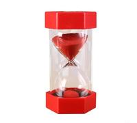 Kivivaka Unbreakable 5 Minute Sand Clock, Portable Hourglass Timer for Brushing Teeth Study Work, Decorative Desk Accessory (Red 5 Minute)