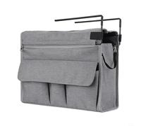 Kivivaka Under Desk Hanging Storage Bag with Handle, Oxford Cloth Office Organizer for A4 Files, Grey