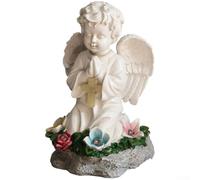 Kivivaka Weatherproof Resin Solar Angel Figure for Outdoor Use