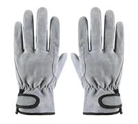 Kivivaka Welding Gloves Leather Heat Resistant Safety Work Gloves for Gardening Mechanical Processing Welding Protection Red Gray(Gray)