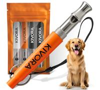 KIVORA 4 Pack Dog Whistle, Dog Whistle to Stop Barking, Adjustable Ultrasonic Silent Dog Training Whistle for Recall & Bark Control, 304 Stainless Steel Professional Whistle for All Dogs (Orange)