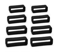 KIVORA Watch Strap Loop 8PCS Silicone Band Keeper Replacement 16 18 20 22mm | Watch Band Holder Retainer for Smart Watches - Black Silicone Loops for Wrist Straps Replacement Parts for Daily Wear