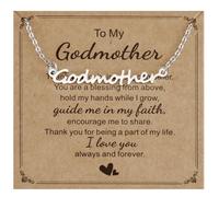 Kivosliv Godmother Proposal Gifts for Women Baptism Mothers Bday Godmom Jewelry Godmother Necklace