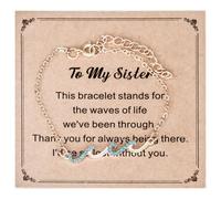 Kivosliv Sister Bracelet for Women Gifts Unique Mothers Day Birthday Jewelry ideas Brother My Sisters Bracelet