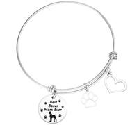 Kivosliviz Boxer Dog Mom Gifts for Women Bracelet White Boxer Lovers Themed Boxer Dog Jewelry