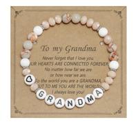 Kivosliviz Grandma Bracelets for Women Gifts from Grandkids Best Mothers Birthday Jewelry Grandma Beaded Bracelet