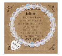 Kivosliviz Mimi Gifts from Grandson Granddaughter Grandkids Mothers Day Women Mimi Bead Bracelet