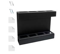 kivrimlarv Acrylic Straw Holder, Cabinet Door Mounted Straw Storage, Lightweight Wall Mount Dispenser, Black Organizer, Kitchen Storage Rack for Home, Hotel, Restaurant, 21x16.5x5cm