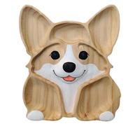 kivrimlarv Cheese Serving Board - Dog Themed Platter, Multi Compartment Charcuterie Tray with Sectioned Design, Wooden Dessert Display, Kitchen Table Centerpiece Decor, Snack Presentation