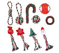 kivrimlarv Cute Festive Design Dog Tug Rope, Christmas Dog Rope Toys, Sturdy Knotted Rope Toy Holiday Dog Chew Ropes 35x25x8cm for Dogs, Indoor, Outdoor, Present, Home, Multicolor