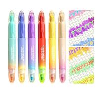 kivrimlarv Double Ended Highlighter - 6X Colored Markers, Smooth No Bleed Ink with Tip Design, Pens for Coloring Underlining Highlighting Notes Art Journals School Office Students