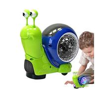 kivrimlarv Electric Crawling Snail - Interactive Musical Tummy Time for | Automatic Obstacle Avoidance, Led Light-Up Shell, Sensory Development Learning for Boys & Girls 6.26x4.33 Inches