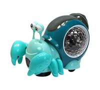 kivrimlarv Electric Crawling Snail - Interactive Musical Tummy Time for | Automatic Obstacle Avoidance, Led Light-Up Shell, Sensory Development Learning for Boys & Girls 6.26x4.33 Inches