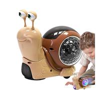 kivrimlarv Electric Crawling Snail - Interactive Musical Tummy Time for | Automatic Obstacle Avoidance, Led Light-Up Shell, Sensory Development Learning for Boys & Girls 6.26x4.33 Inches