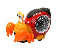 kivrimlarv Electric Crawling Snail - Interactive Musical Tummy Time for | Automatic Obstacle Avoidance, Led Light-Up Shell, Sensory Development Learning for Boys & Girls 6.26x4.33 Inches