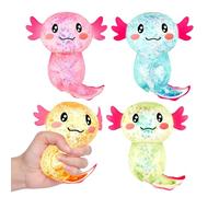 kivrimlarv Fidget Squeeze - Glitter Animal Fidgets, Salamander Dough Figure with Soft Stretch Texture, Sensory Stress with Sparkling Gel Filling, Fidget Animal Set, Hand Squeeze Relaxation