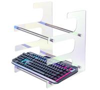 kivrimlarv Keywords Keyboard Display Stand, 3 Tier Mechanical Keyboard Storage Rack, Colorful Keyboard Holder, Acrylic Storage Stand, Mechanical Keyboards