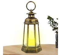 kivrimlarv LED Candle Lantern,Flameless Candle Lanterns - Rustic Hand-Held Lights, Warm Retro Lanterns for Countertop, Bedroom, Living Room