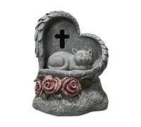 kivrimlarv Memorial Stones for Pets, Solar Powered Pet Memorial, Decorative Pet Memorial Sign, Animal Remembrance Grave Markers 6.97x5.12x8.5 Inches for Loss of Cats and Dogs (1 Piece)