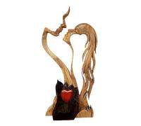 kivrimlarv Romantic Sculpture - Love Eternal Wood Abstract Kiss Couple Sculpture Ornaments | Handmade Love Eternal Decoration Ornaments for Wedding, Engagement