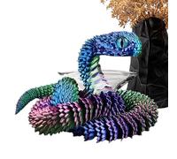 kivrimlarv Snake Design Printed Fidget, Creative Print Snake Model, Multi Jointed Printed Snake, Desk Decorative Snakes Statue 60cm for Home Indoor, Outdoor, Present, Red, Blue Color