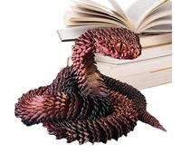 kivrimlarv Snake Design Printed Fidget, Creative Print Snake Model, Multi Jointed Printed Snake, Desk Decorative Snakes Statue 60cm for Home Indoor, Outdoor, Present, Red, Blue Color