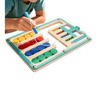 kivrimlarv Wooden Color Sorting Puzzle - Magnetic Slide Game For Cognitive Skills | Natural Beechwood, Logical Thinking Maze, Travel Toy, Birthday Gift For Teens Kids Home